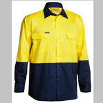 BISLEY 2 TONE COOL LIGHTWEIGHT DRILL SHIRT - LONG SLEEVE